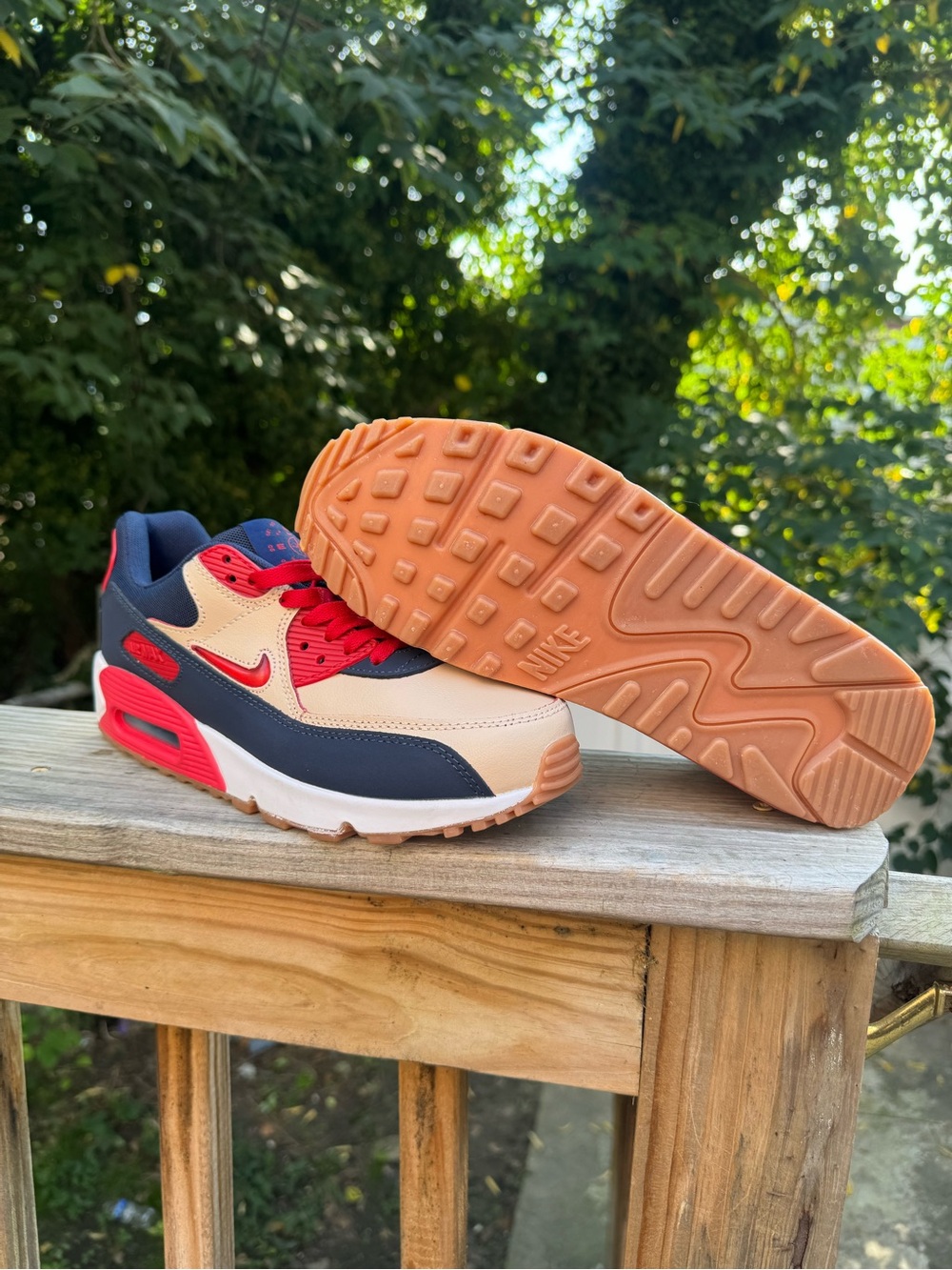 Nike Kids Sneakers - Navy, Beige & Red